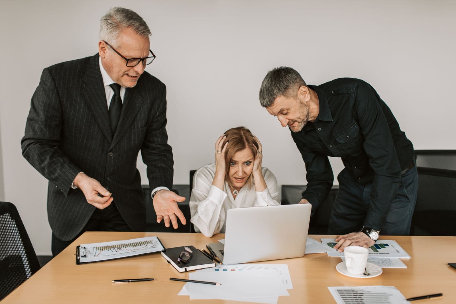 Business partners discussing documents in a meeting